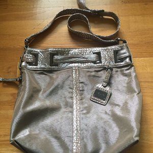 Kenneth Cole New York Silver Leather Hobo